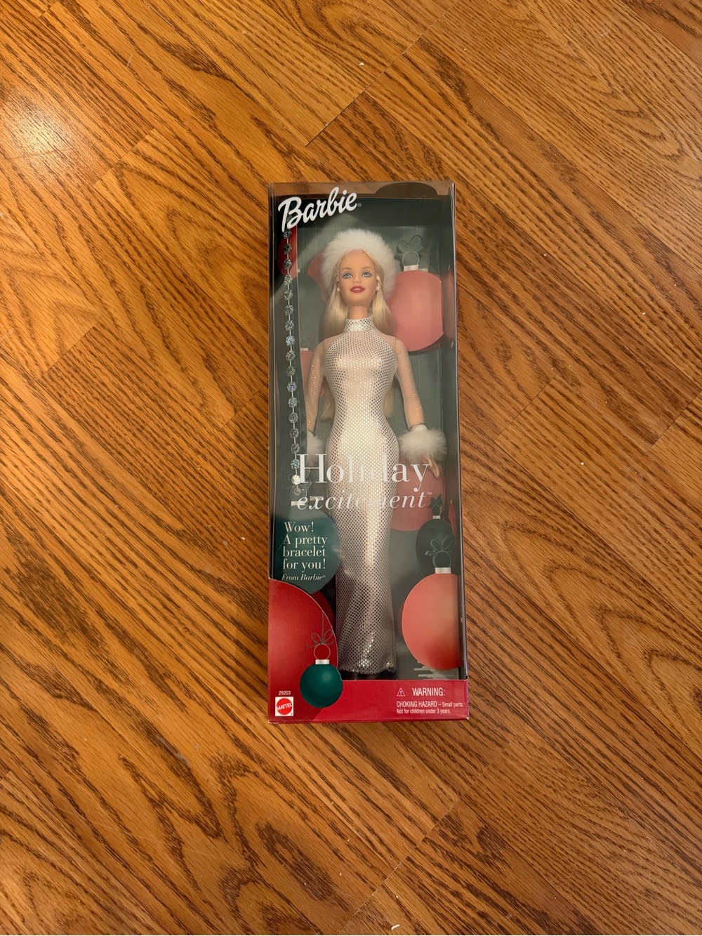 Barbie Holiday Excitement Doll 29203 Blonde White Dress 2001 Christmas Mattel